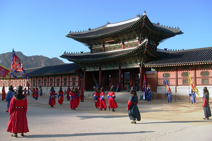 South Korea, Seoul, Gyeongbokgung Palace, Changing of Guards