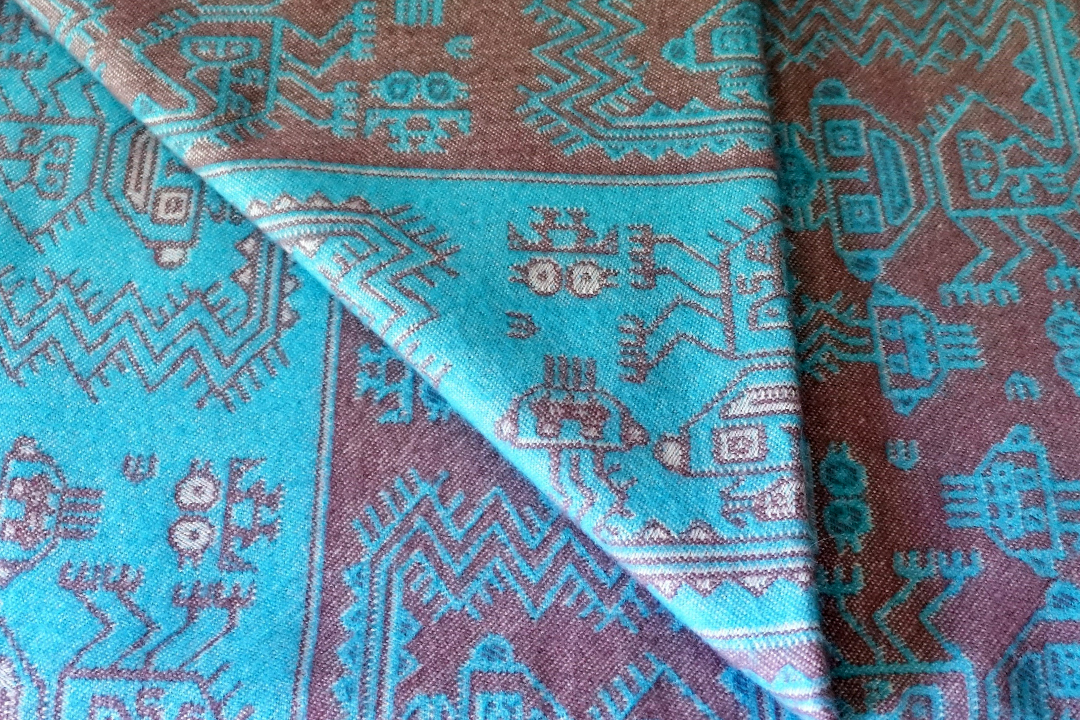 Peru, Niebieski Koc z Wełny Alpaki