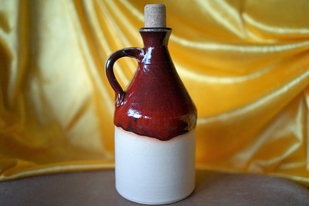 Poland, Red and Brown Ceramics, Red Ceramic Bottle