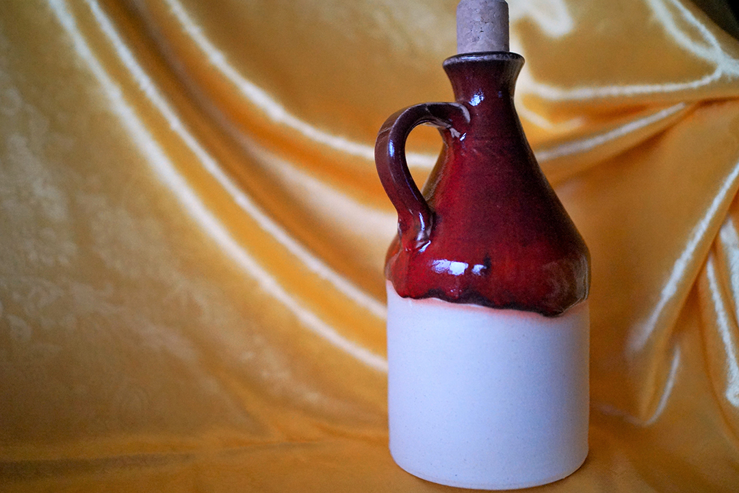 Poland, Red and Brown Ceramics, Red Ceramic Bottle