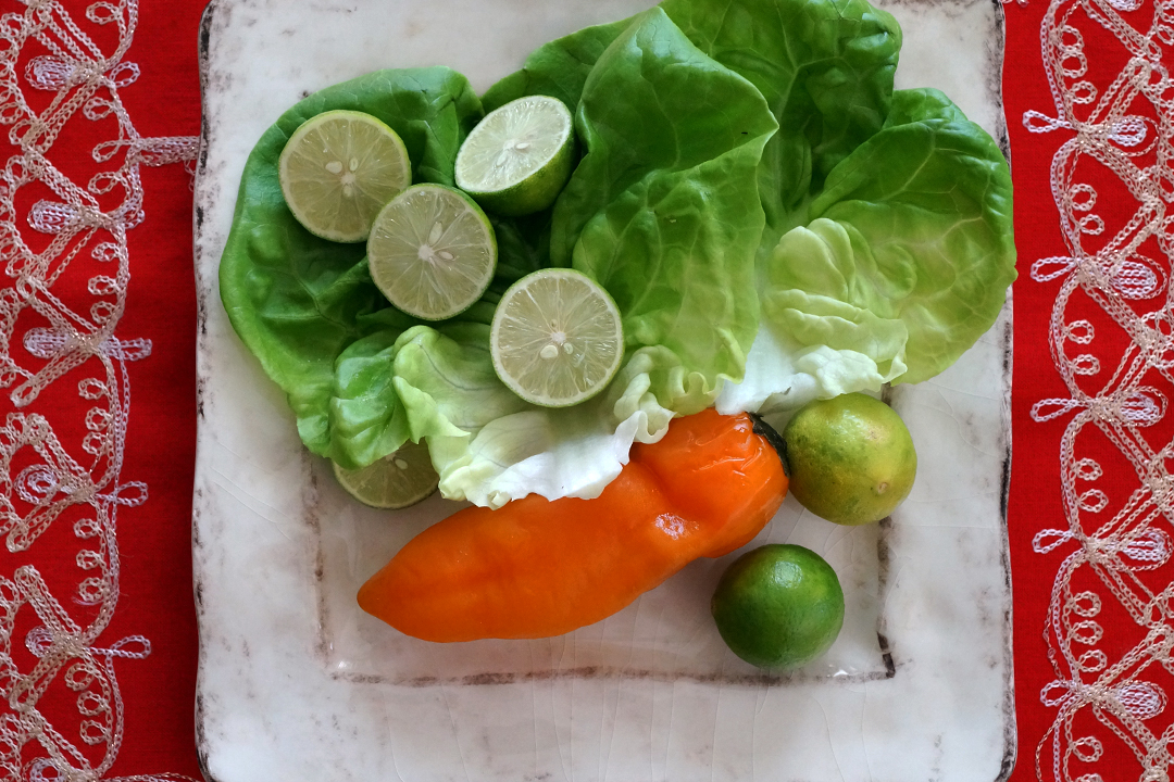 Lettuce, Key Limes, Yellow Pepper