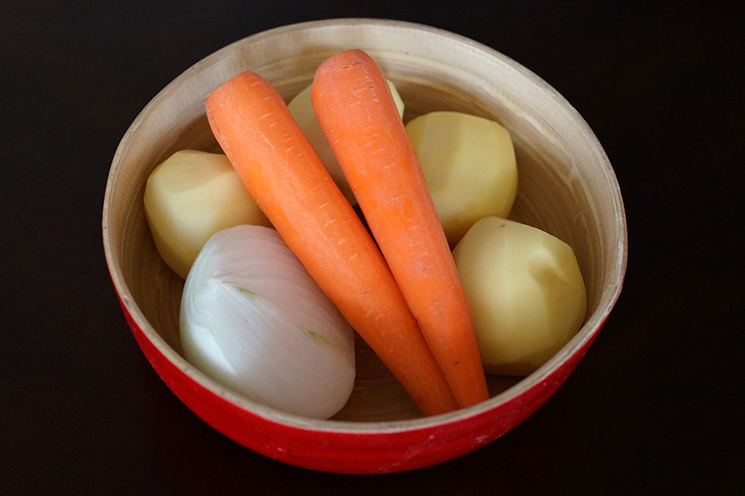 Potatoes, Carrots, Onion