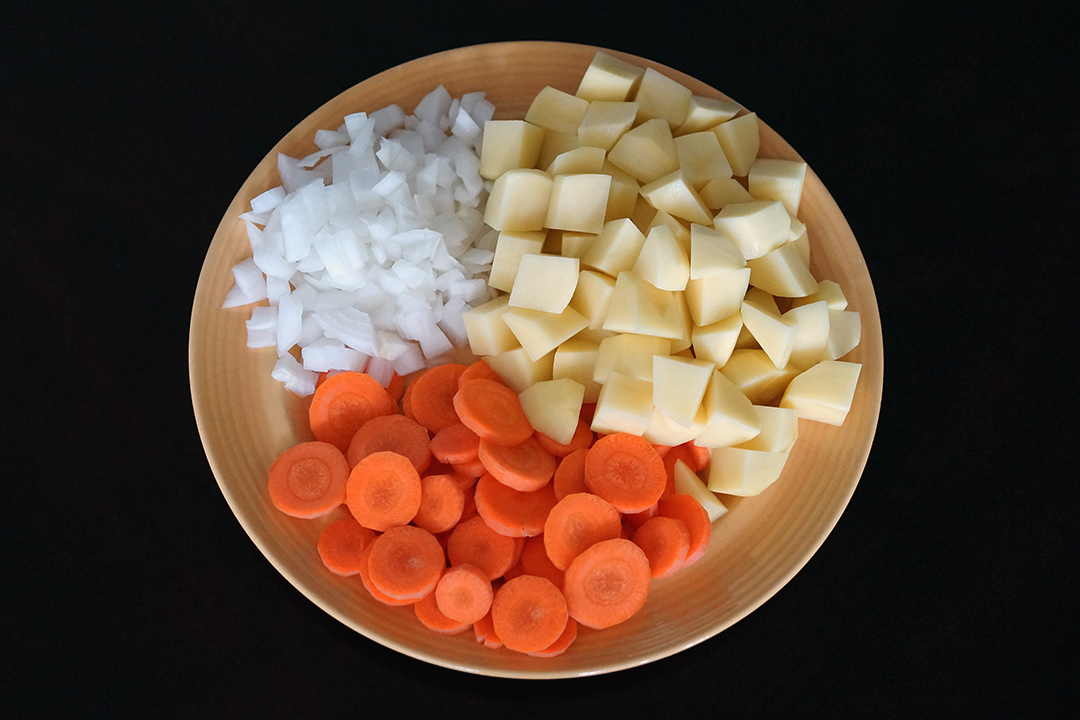 Potatoes, Carrots, Onion