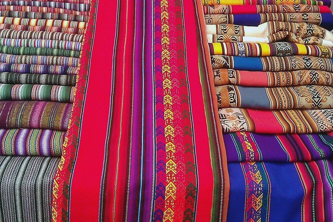 Peru, Pisac Village, Fabrics