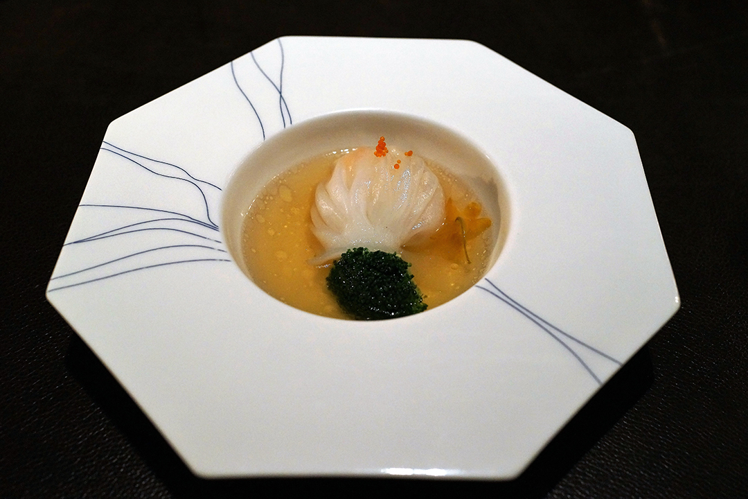 China, Guangzhou, Shrimp Dumpling in Orchid Soup