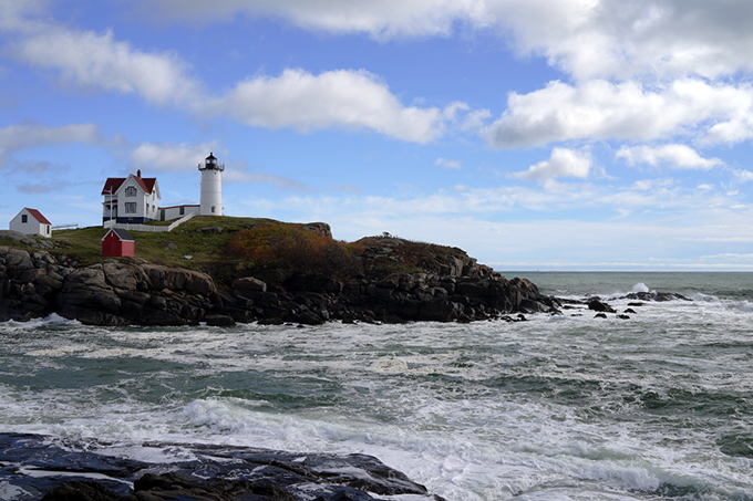 美国, 缅因州, 纳布尔灯塔 (Nubble Lighthouse)