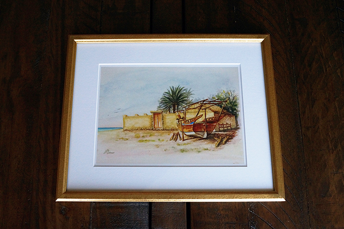 Bahrain, Wooden Boat Artwork