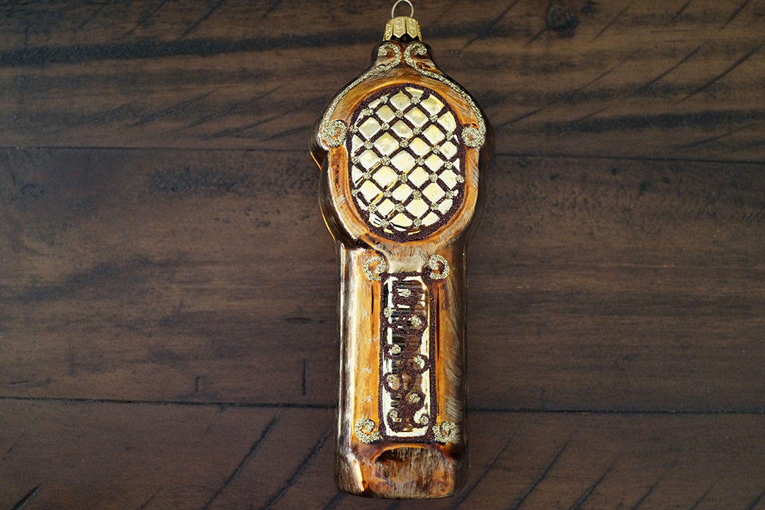 Poland, Golden Clock Christmas Ornament